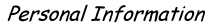 Personal Information